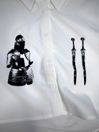 Image 3 of Medieval Cropped White Button Down- Medium 1