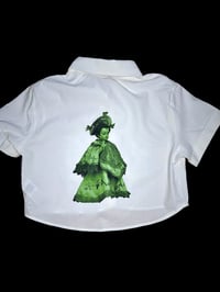 Image 2 of Medieval Cropped White Button Down- Medium 2