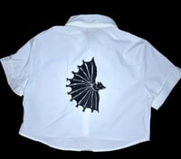 Image 2 of Medieval Cropped White Button Down- Medium 3