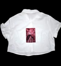 Image 2 of Medieval Cropped White Button Down- Large 3