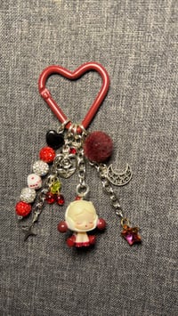 Red Sitting Skullpanda Popbean Keychain