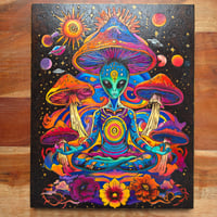 Image 1 of psychedelic Alien Wall Art 
