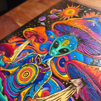 Image 4 of psychedelic Alien Wall Art 