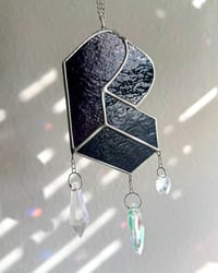 Image 5 of Pretty Lights Block Stained Glass Suncatcher Mobile – Purple