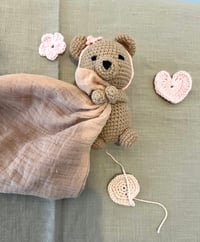 Image 1 of Bear with Pink Headband and Pink Baby Towel