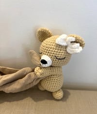 Image 3 of Bear with White Bow and Sand Baby Towel