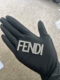 1 x Silver Fendi Diamanté Large Flat-Back Charm