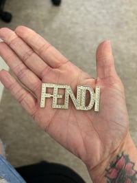 1 x Gold Fendi Diamanté Large Flat-Back Charm