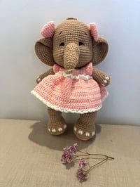 Image 1 of Ella — Crochet Elephant (Pink Dress)