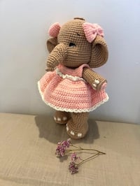 Image 2 of Ella — Crochet Elephant (Pink Dress)
