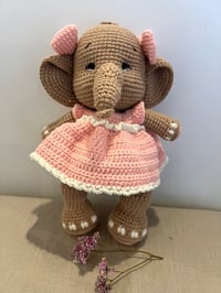 Image 3 of Ella — Crochet Elephant (Pink Dress)