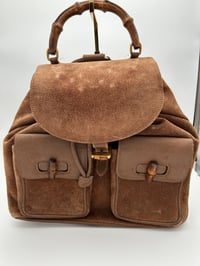 Image 1 of Gucci Bamboo Brown Suede Backpack