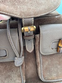 Image 8 of Gucci Bamboo Brown Suede Backpack