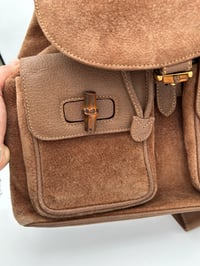 Image 4 of Gucci Bamboo Brown Suede Backpack
