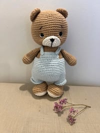 Image 1 of Benny – A Soft Little Bear in Blue Overalls