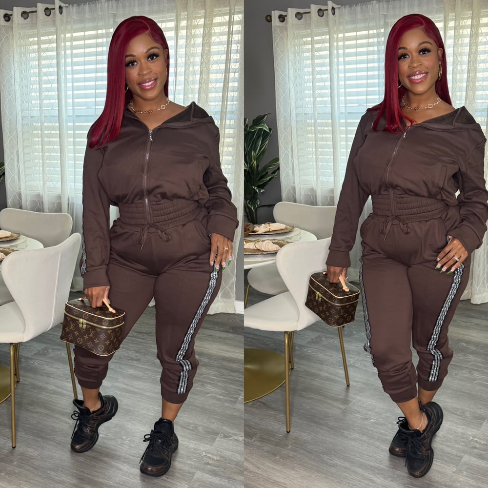 Image of 3 Stripe Bling  (Brown) 