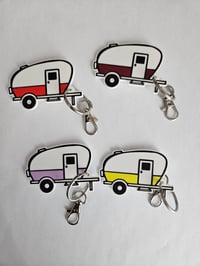 Image 1 of 3D Printed Retro Camper Keychain | Custom Color RV Accessory