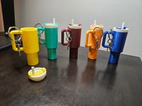 Image 1 of 3D Printed Mini Stanley Cup Inspired Lip Balm Holder Keychain