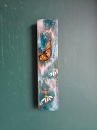 Image 1 of Monarch butterfly & daisy dream, Scottish Stave Art.