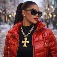 Image 5 of Silver Cross Pendant Necklace + Stud Earrings Set