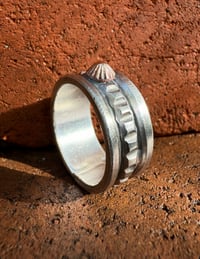 Image 3 of WL&A Handmade Wide Band Ingot & Ancient Bronze Peak Rings
