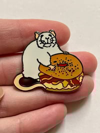 Image 2 of Limited Edition Bacon Egg and Cheese Rat Pin (surprise leftovers)