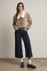 Image 4 of Fuzzy Leopard Button-up Cardigan