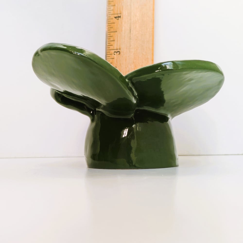 Image of Set of Four Handmade Ceramic Clover Leaf Bowls