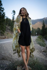 Image 2 of Crushin' On You Velvet Kimono- Olive