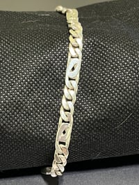 Image 1 of Diamond Cut Tiger Eye Sterling Silver Bracelet