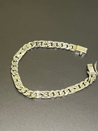 Image 4 of Diamond Cut Tiger Eye Sterling Silver Bracelet