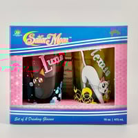 Image 1 of Sailor Moon x Just Funky Luna and Artemis Glass Cup Set