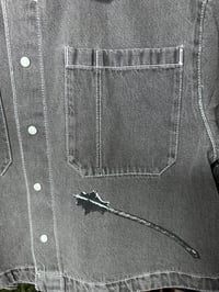 Image 4 of Medieval Cropped Denim Button Down- Small 5