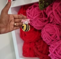 Image 3 of 2 Handmade Crochet Bumblebee Keychain