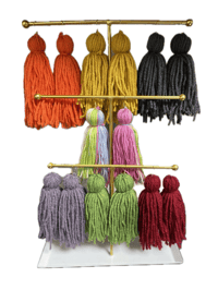 Image 1 of Handmade Yarn Fringe Earrings