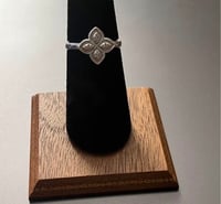 Image 3 of 925 Sterling Silver Clover Ring with Small CZ Stones – Size 6