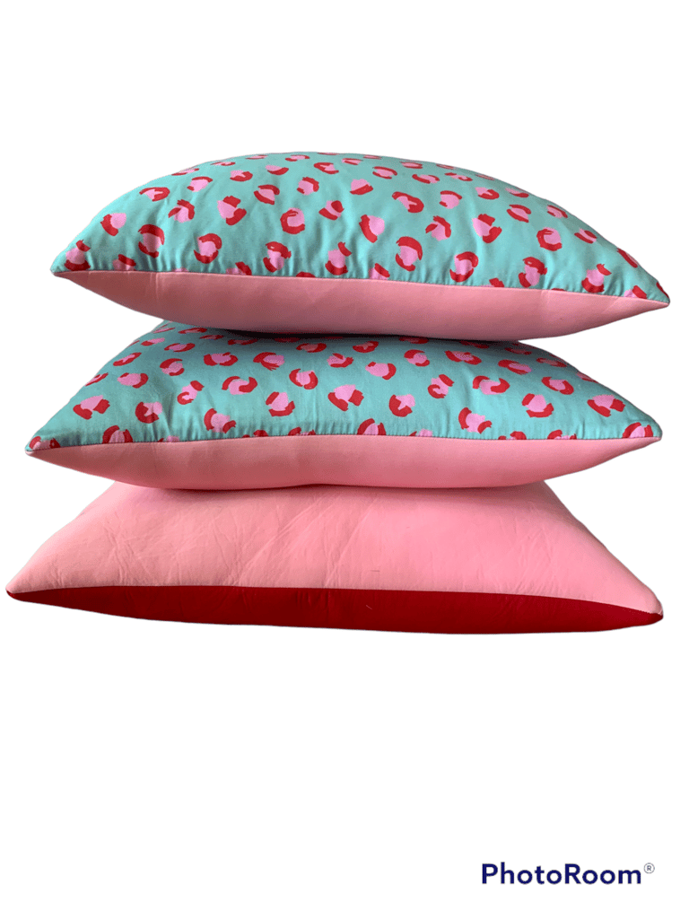 Copy of Mint leopard /pink cushion cover  Image 2