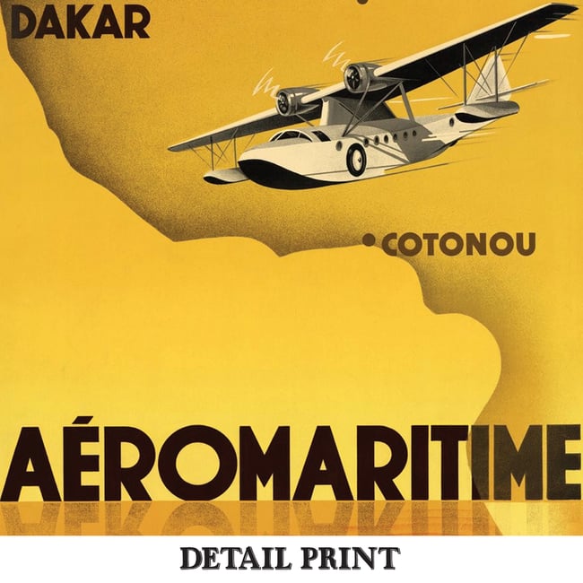 Aeromaritime - Dakar - Cotonou - Pointe Noire - Niamey | Albert Solon | 1937 | Travel Poster