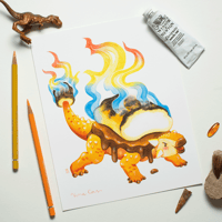 Ankylosmorus Art Print | Dessert Dino 8"x10" Art Reproduction | Ankylosaurus dinosaurs paleoart