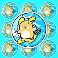 Surfing Raichu Holo Sticker