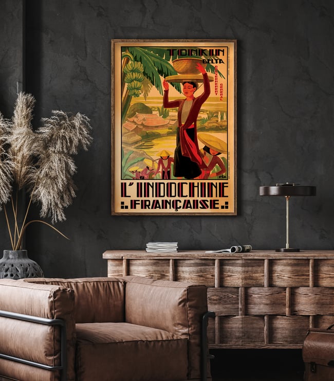 L'Indochine Française | Tonkin Delta Vintage Travel Poster