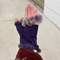 Image 2 of fur trim hand cuffs