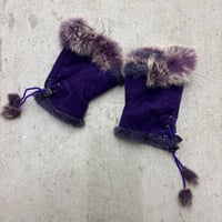 Image 1 of fur trim hand cuffs