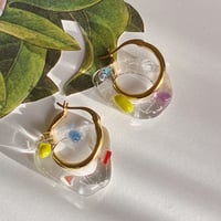 Clear Glass Earrings with Stones