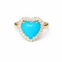 Image 1 of Sparkling Turquoise Heart Ring