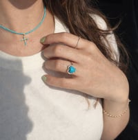 Image 6 of Sparkling Turquoise Heart Ring