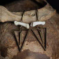 Image 2 of Triangle Spike & Bones Earrings