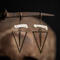 Image 1 of Triangle Spike & Bones Earrings