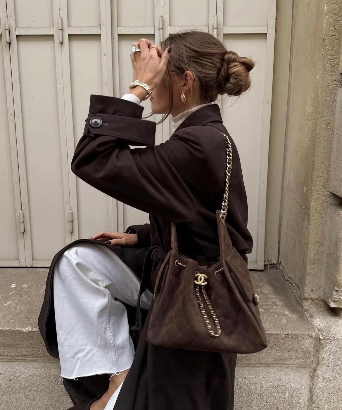 Image of Chocolat Suede Bag 