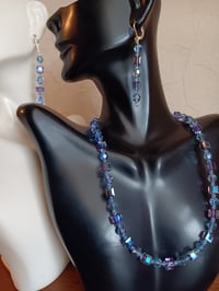 Image 7 of BLUE SWAROVSKI CUBES WITH PRECIOSA AND CZECH BICONE CRYSTAL BEADS